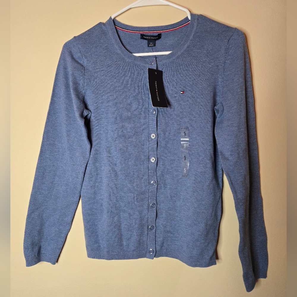 NWT Blue Tommy Hilfiger Cardigan Sweater (Size S)